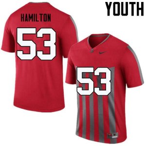 Youth Ohio State Buckeyes #53 Davon Hamilton Throwback Nike NCAA College Football Jersey Stability UMB0544MF